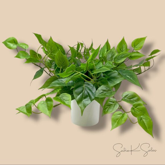 14"x28" Artificial Pothos Plant in White Ceramic Pot - Threshold - Target 2023 - Picture 5 of 8